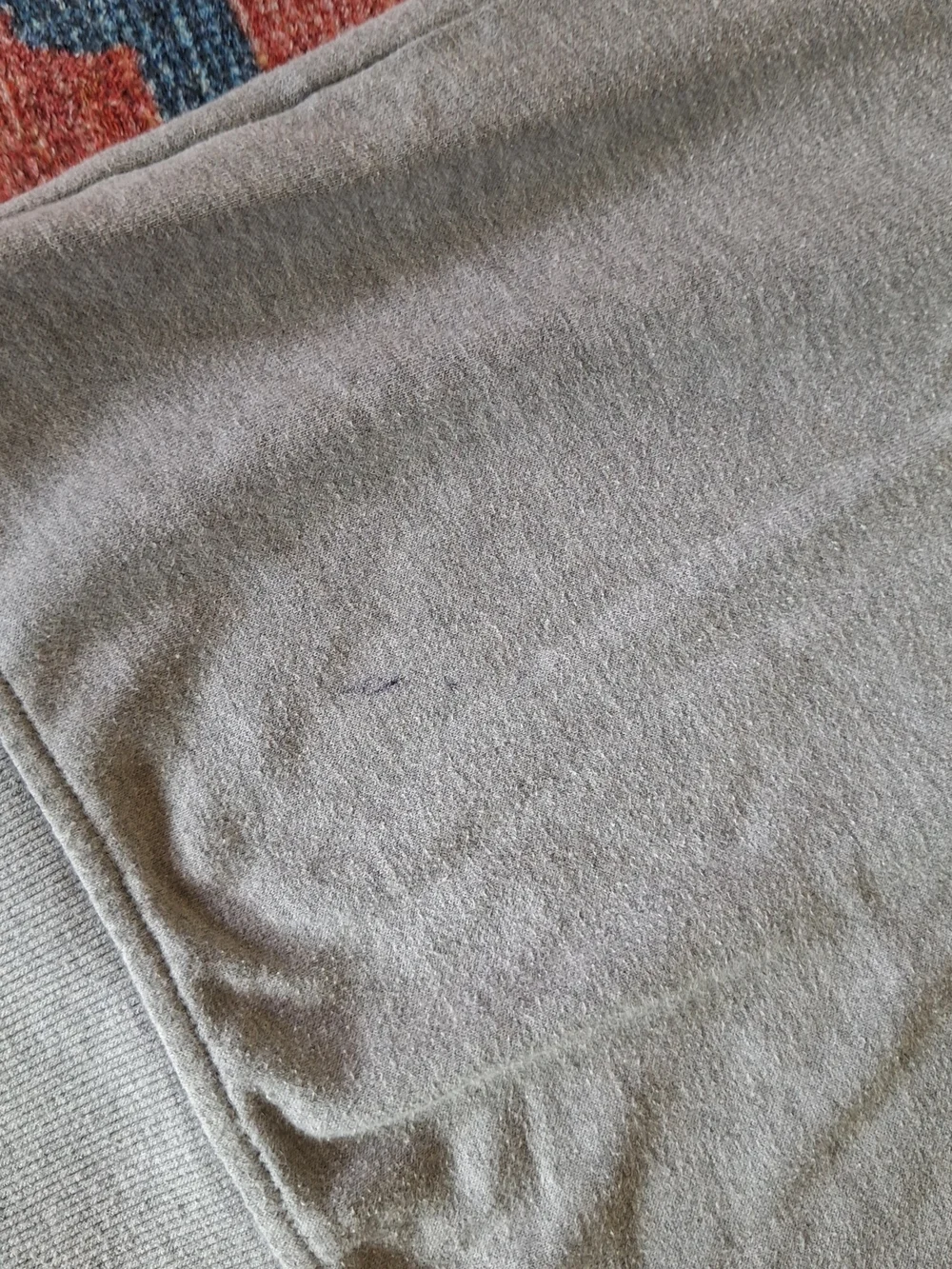 Volcom Grey Crewneck Sweater with Teal & Black Aztec Stripe